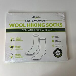 Alvada Men Womens Wool Hiking Socks 3 Pair Gray ML NIP
